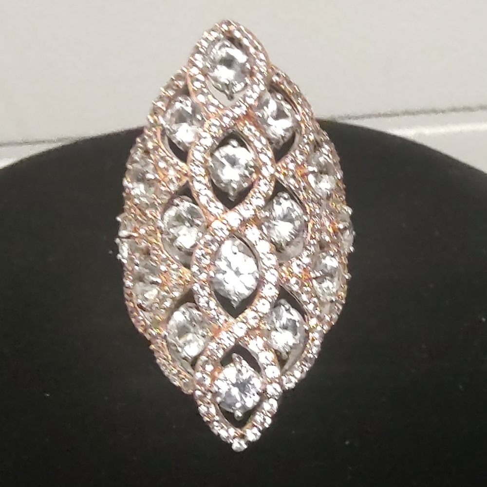 Zales Lab-Created White Sapphire Lattice Ring in Sterling Silver Sz 7